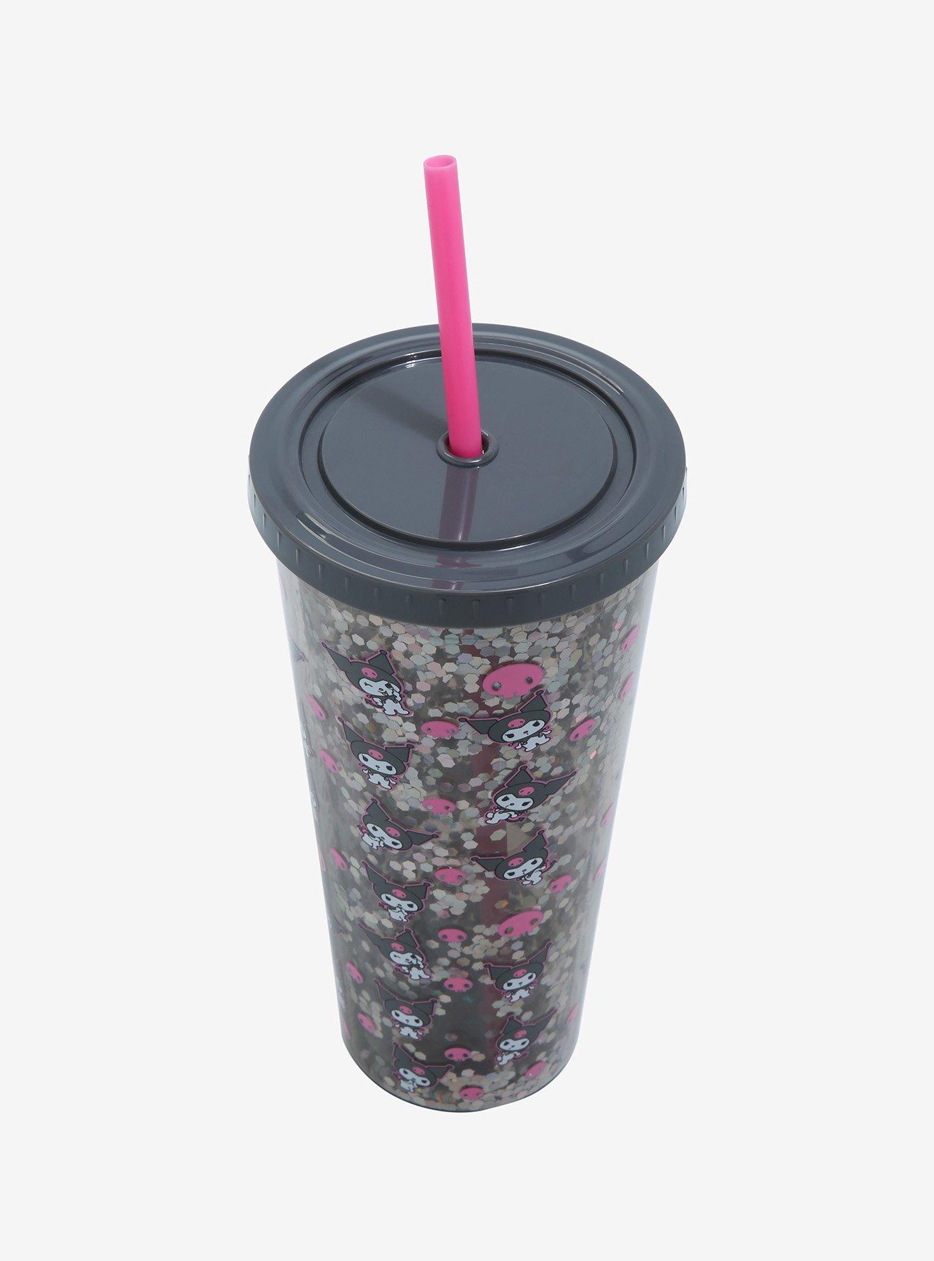 Kuromi Skull Glitter Acrylic Travel Cup, , alternate