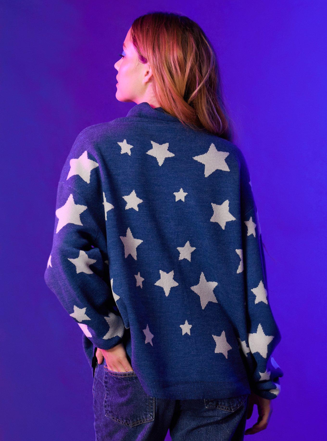 Coraline Star Oversized Turtleneck Girls Sweater, MULTI, alternate