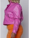 Azalea Wang Pretty In Pink Moto Jacket Plus Size, PINK, alternate
