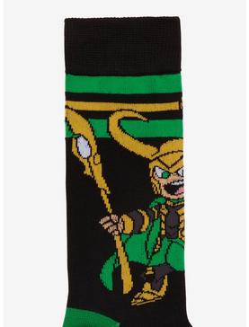 Marvel Loki Chibi Varsity Crew Socks, , hi-res
