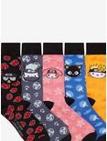 Naruto Shippuden X Hello Kitty And Friends Characters Crew Socks 5 Pair, , alternate