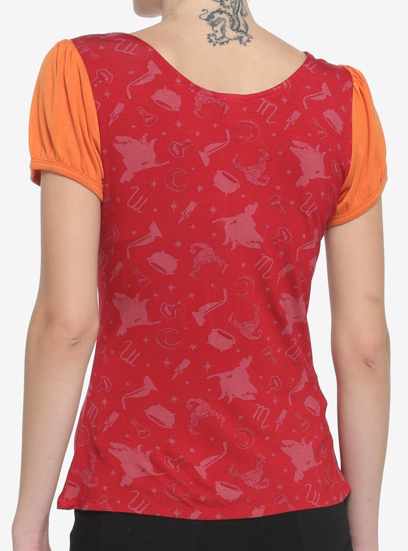 Her Universe Disney Hocus Pocus Mary Sanderson Lace-Up Girls Top, ORANGE, alternate