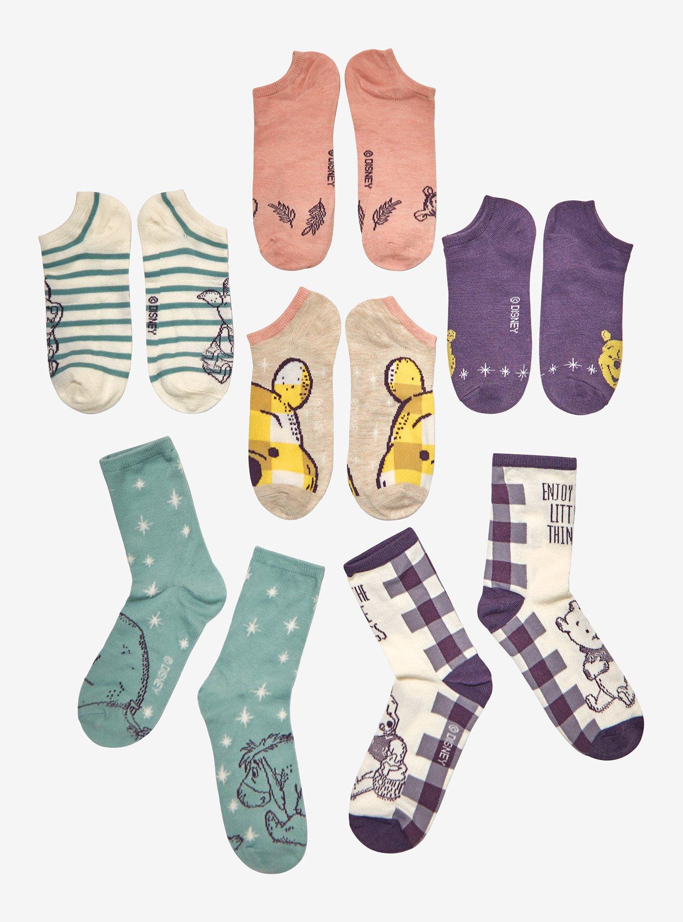 Disney Winnie The Pooh Cottagecore Sock Set 6 Pair, , alternate