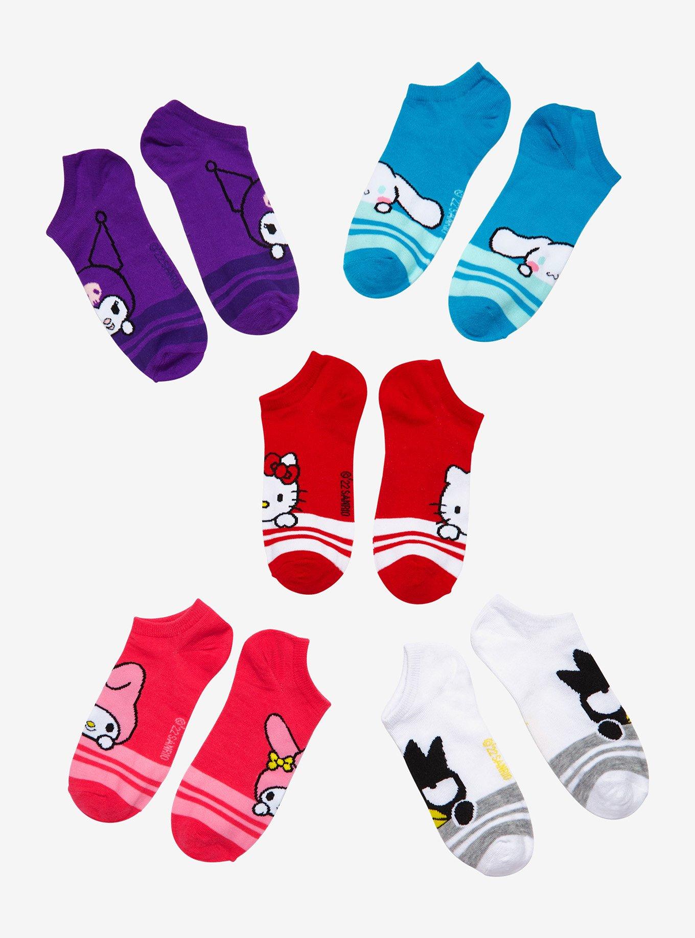Hello Kitty And Friends Bold Stripe No-Show Socks, , alternate