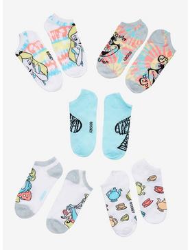 Disney Alice In Wonderland Tie-Dye No-Show Socks 5 Pair, , hi-res