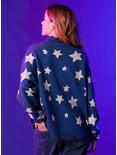 Coraline Star Oversized Turtleneck Sweater, STARS - WHITE, alternate