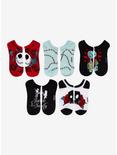 The Nightmare Before Christmas Jack & Sally Roses No-Show Socks 5 Pair, , alternate
