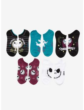 The Nightmare Before Christmas Quotes Icons No-Show Socks 5 Pair, , hi-res
