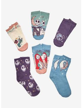 Disney The Nightmare Before Christmas Jack & Sally Colorful Sock Set 6 Pair, , hi-res