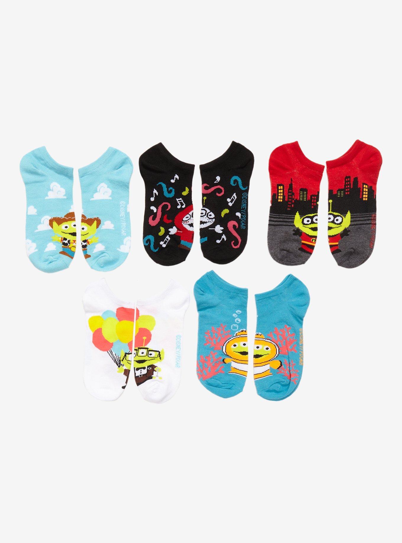 Disney Pixar Toy Story Alien Costumes No-Show Socks 5 Pair, , alternate