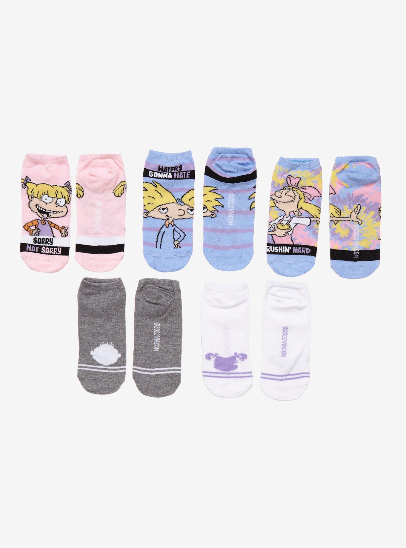 Nickelodeon '90s Shows No-Show Socks 5 Pair, , alternate