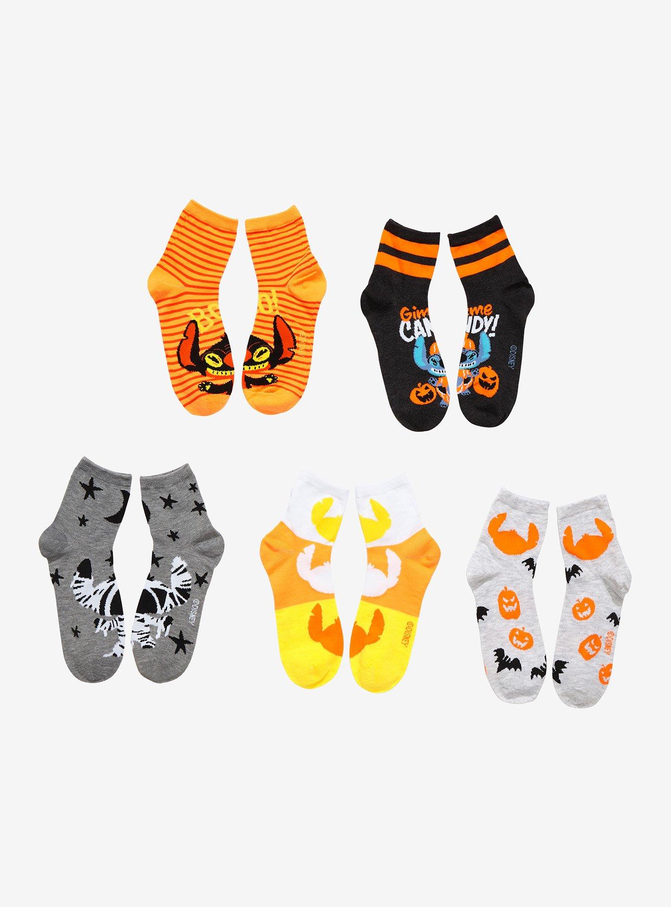 Disney Lilo & Stitch Halloween Ankle Socks 5 Pair, , alternate