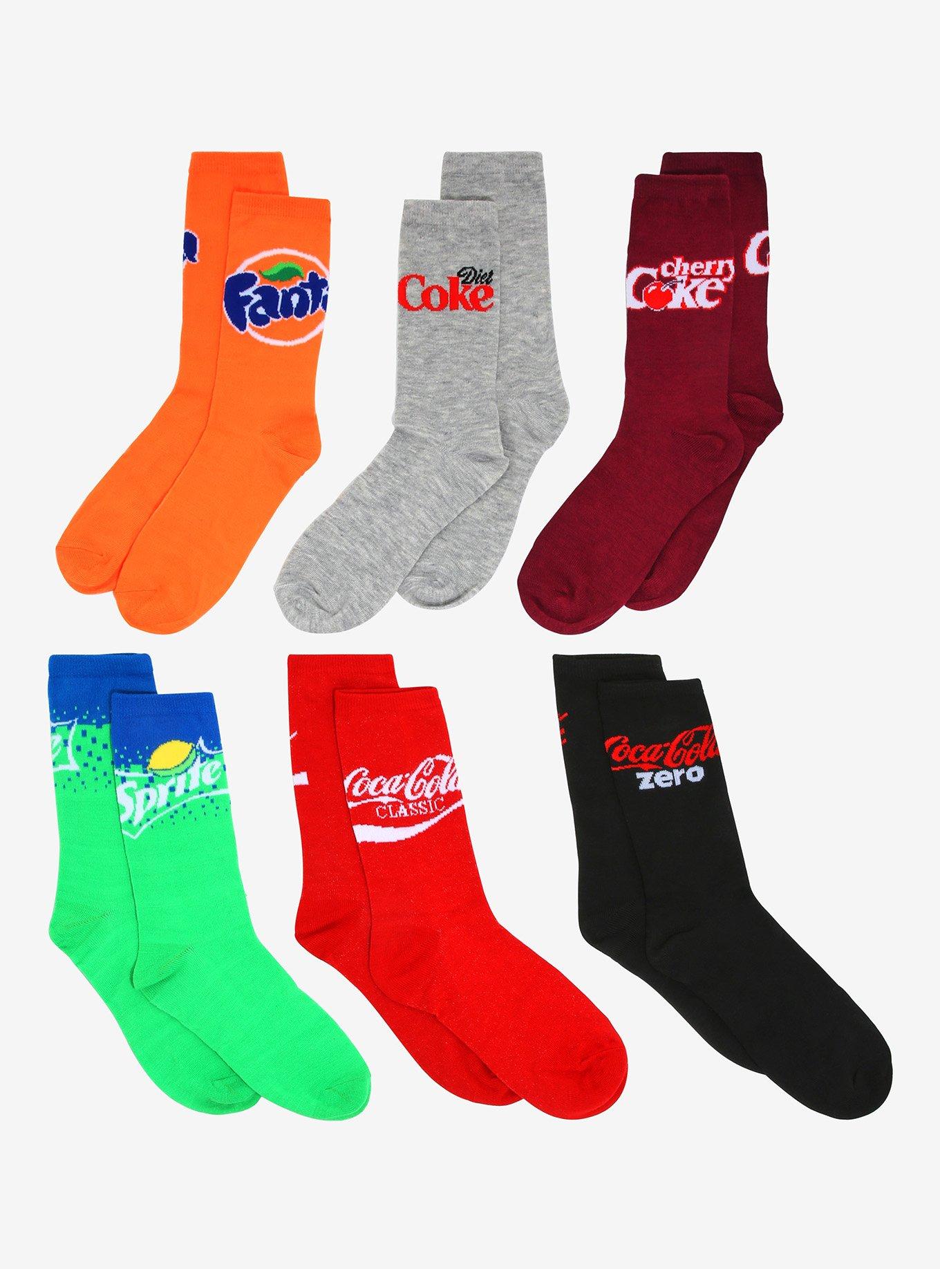 Coca-Cola Soda Pack Crew Socks 6 Pair, , alternate
