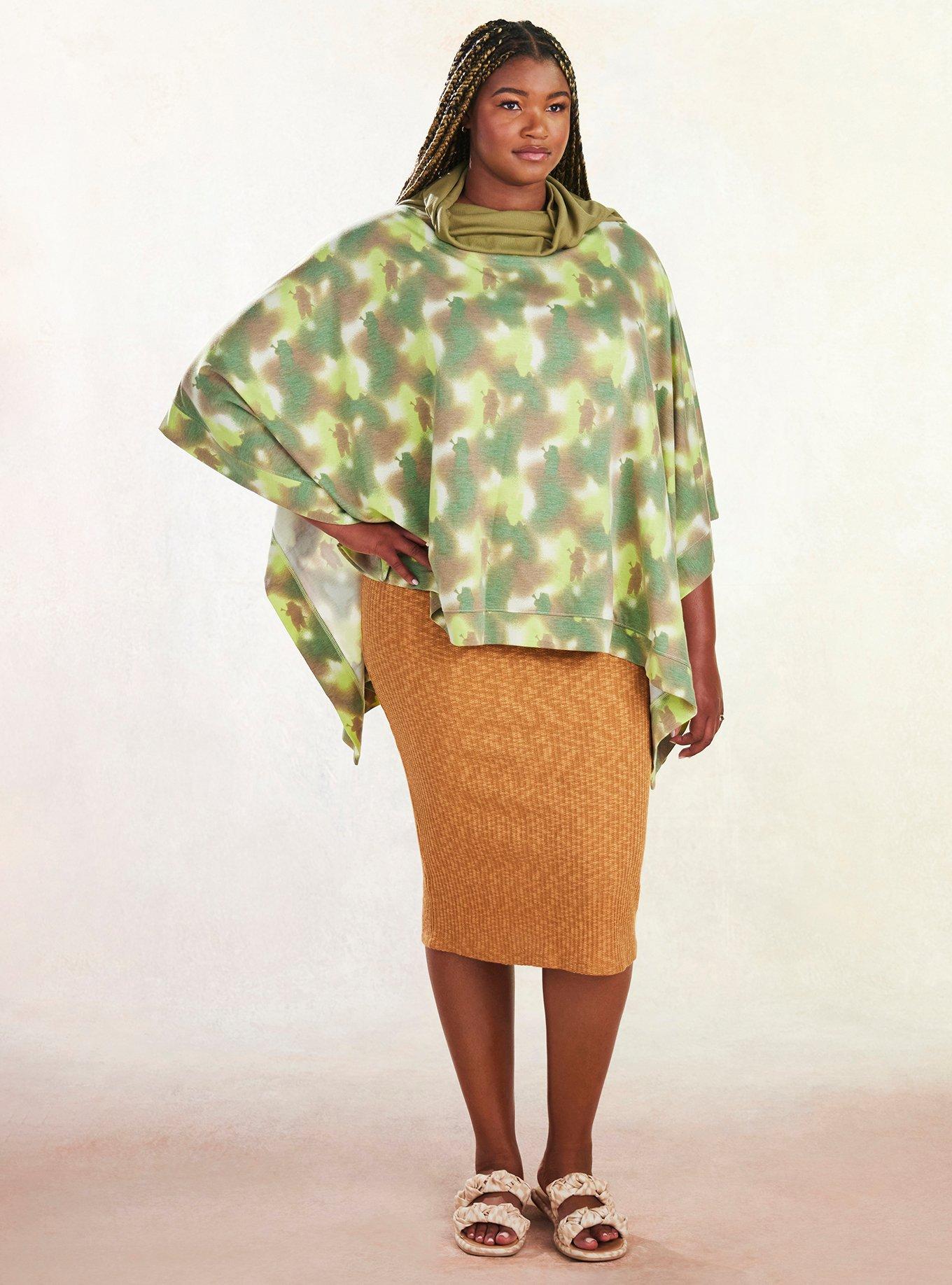 Her Universe Star Wars Leia Endor Skirt Poncho Plus Size, CAMO-GREEN, alternate