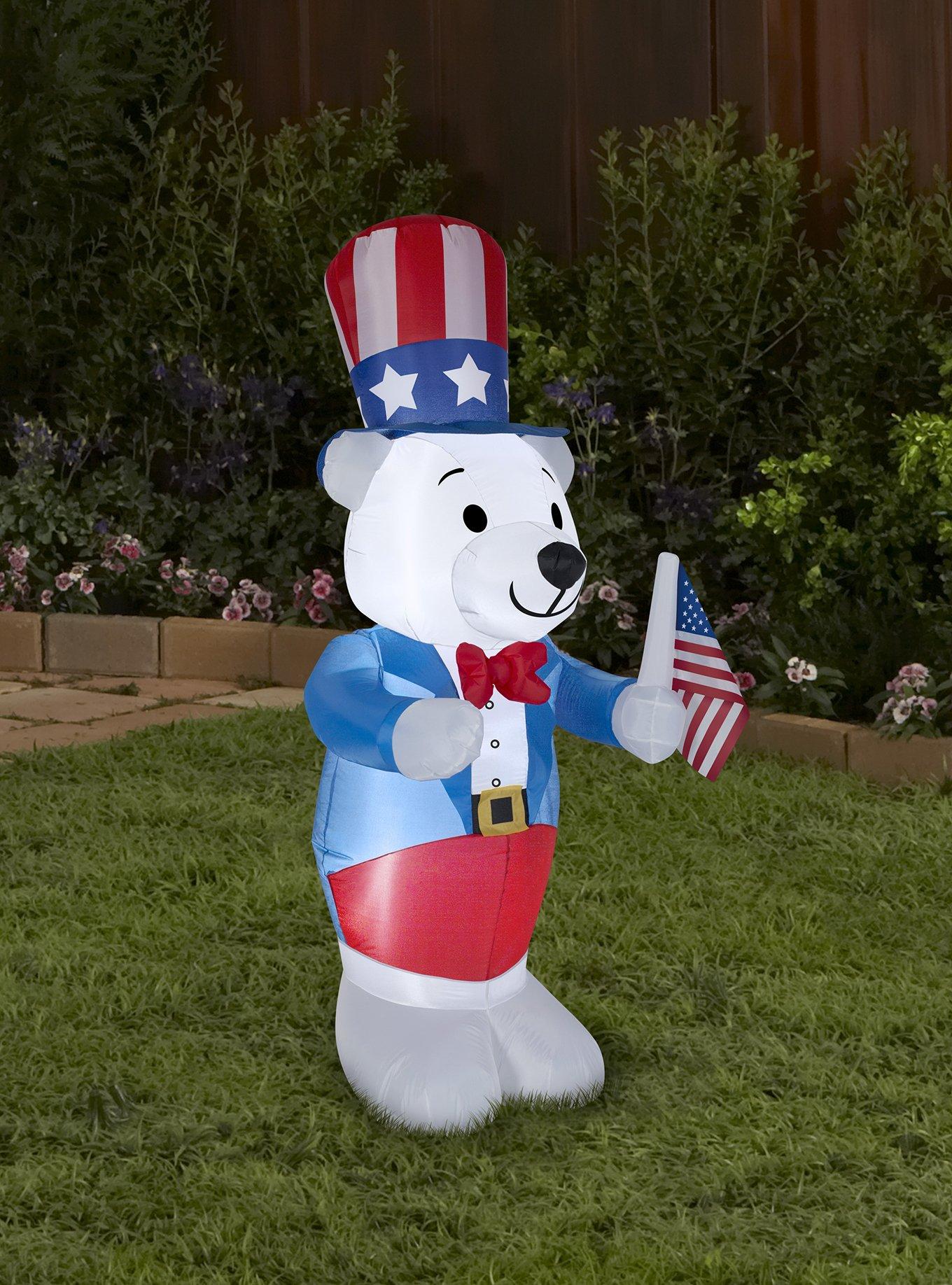 Airblown Inflatable Patriotic Polar Bear, , alternate