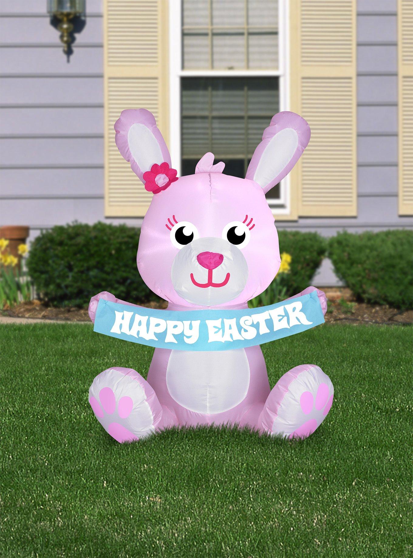 Airblown Inflatable Pink Easter Bunny, , alternate