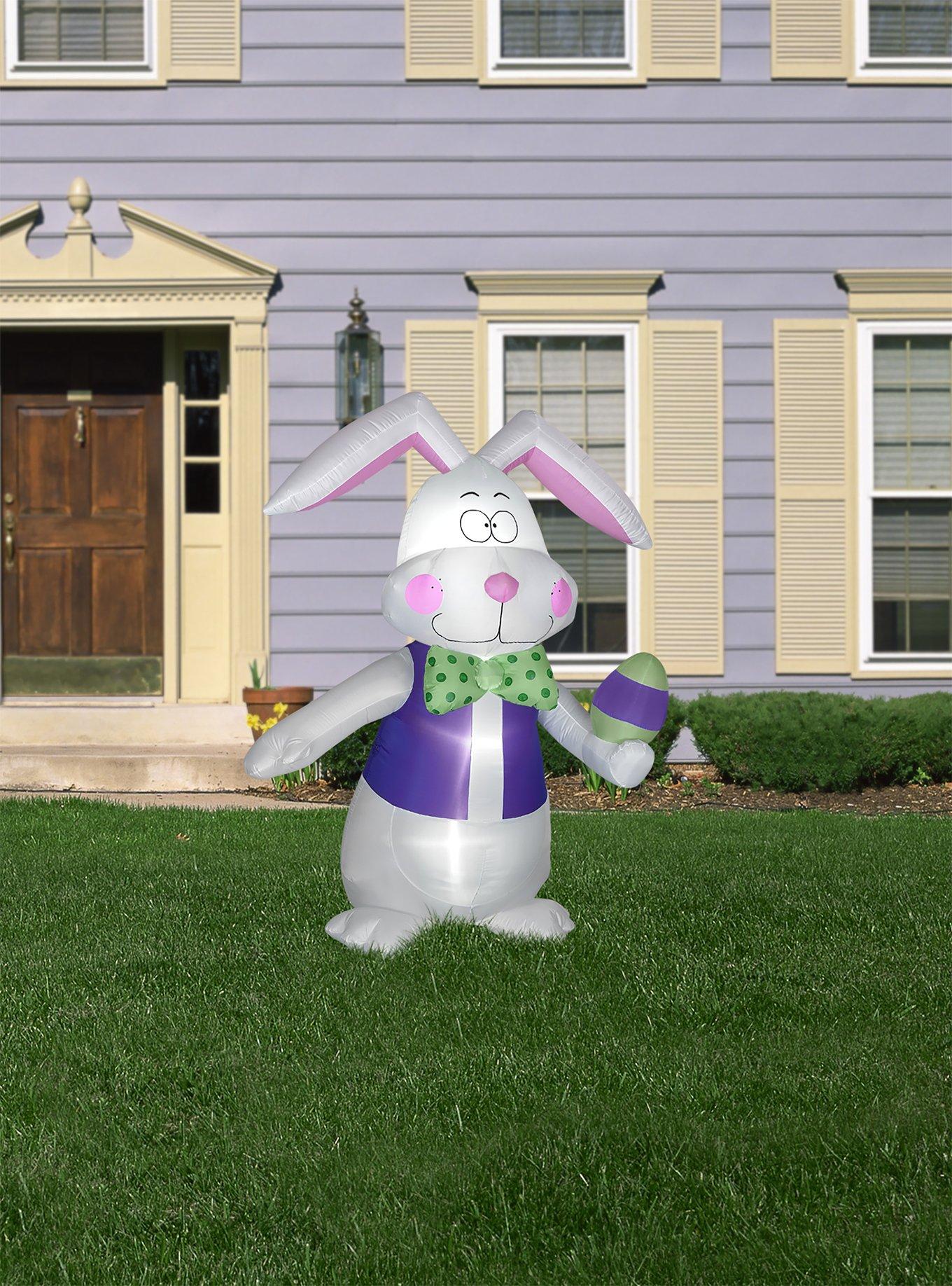 Airblown Inflatable White Bowtie Bunny with Vest, , hi-res