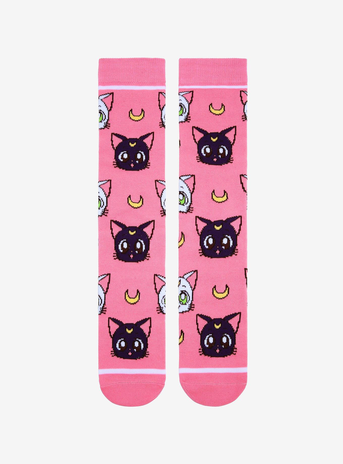 Sailor Moon Luna & Artemis Crew Socks - BoxLunch Exclusive, , alternate