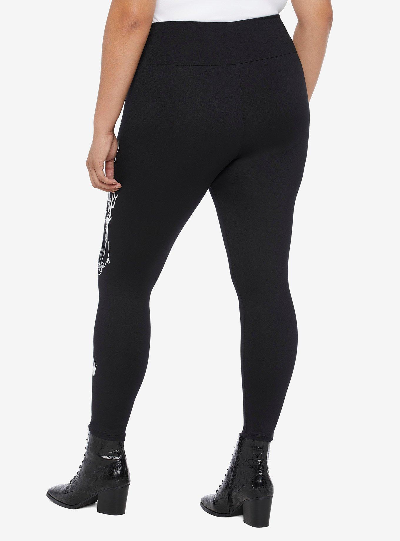 Her Universe Disney Hocus Pocus Binx Tombstone Leggings Plus Size, DEEP BLACK, alternate