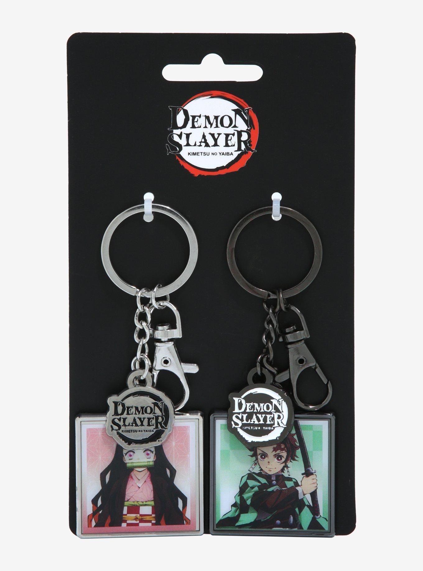 Demon Slayer: Kimetsu no Yaiba Nezuko & Tanjiro Square Portraits Keychain Set - BoxLunch Exclusive, , alternate