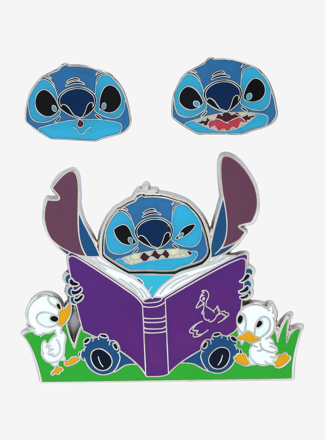Loungefly Disney Lilo & Stitch Stitch Reading Enamel Pin Set, , hi-res