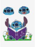 Loungefly Disney Lilo & Stitch Stitch Reading Enamel Pin Set, , alternate