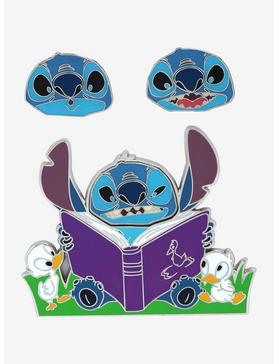 Loungefly Disney Lilo & Stitch Stitch Reading Enamel Pin Set, , hi-res