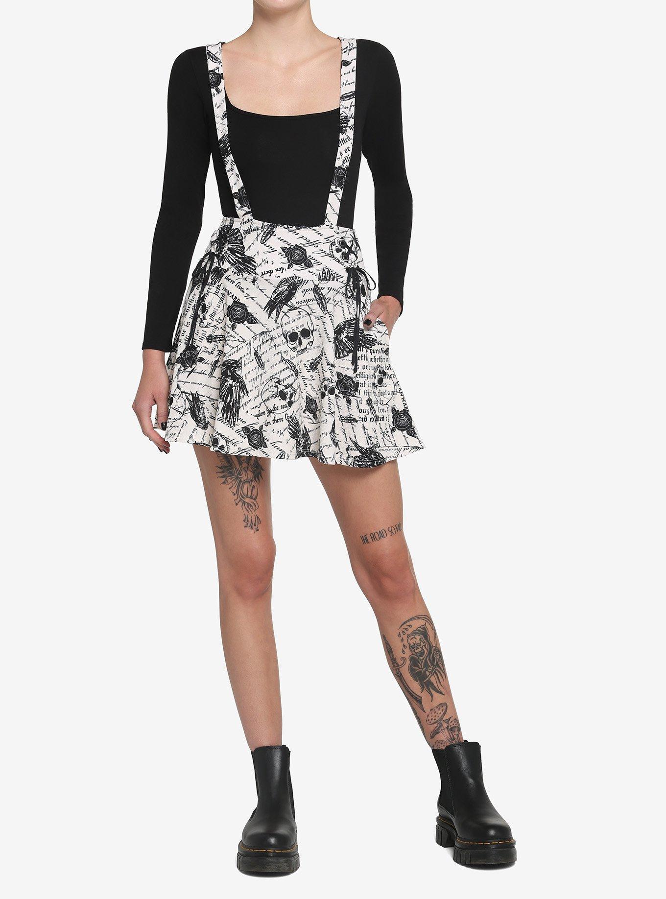 Ivory The Raven Lace-Up Suspender Skirt, MULTI, alternate
