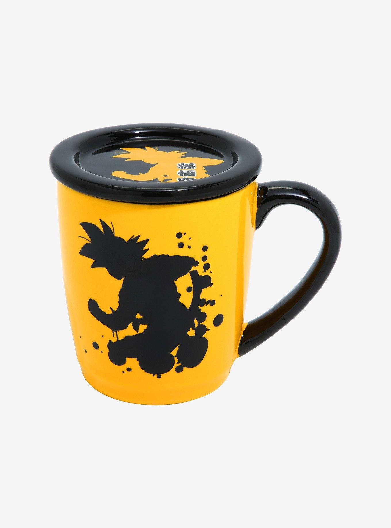 Dragon Ball Z Goku Ink Blot Mug With Coaster Lid, , alternate