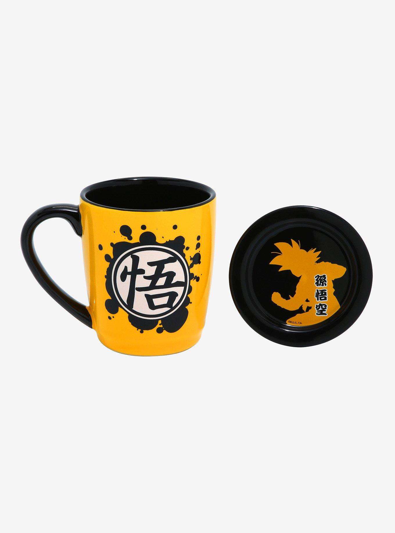 Dragon Ball Z Goku Ink Blot Mug With Coaster Lid, , alternate