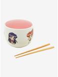 Sailor Moon Crystal Chibi Sailor Guardians Ramen Bowl with Chopsticks , , alternate