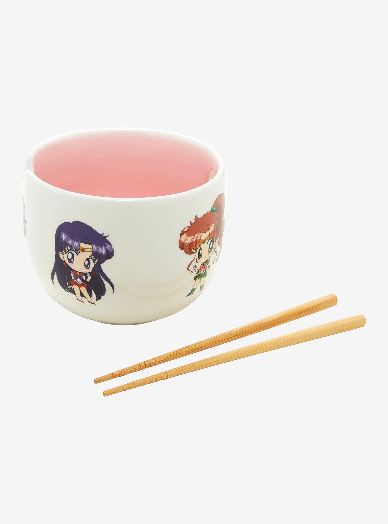 Sailor Moon Crystal Chibi Sailor Guardians Ramen Bowl with Chopsticks , , alternate
