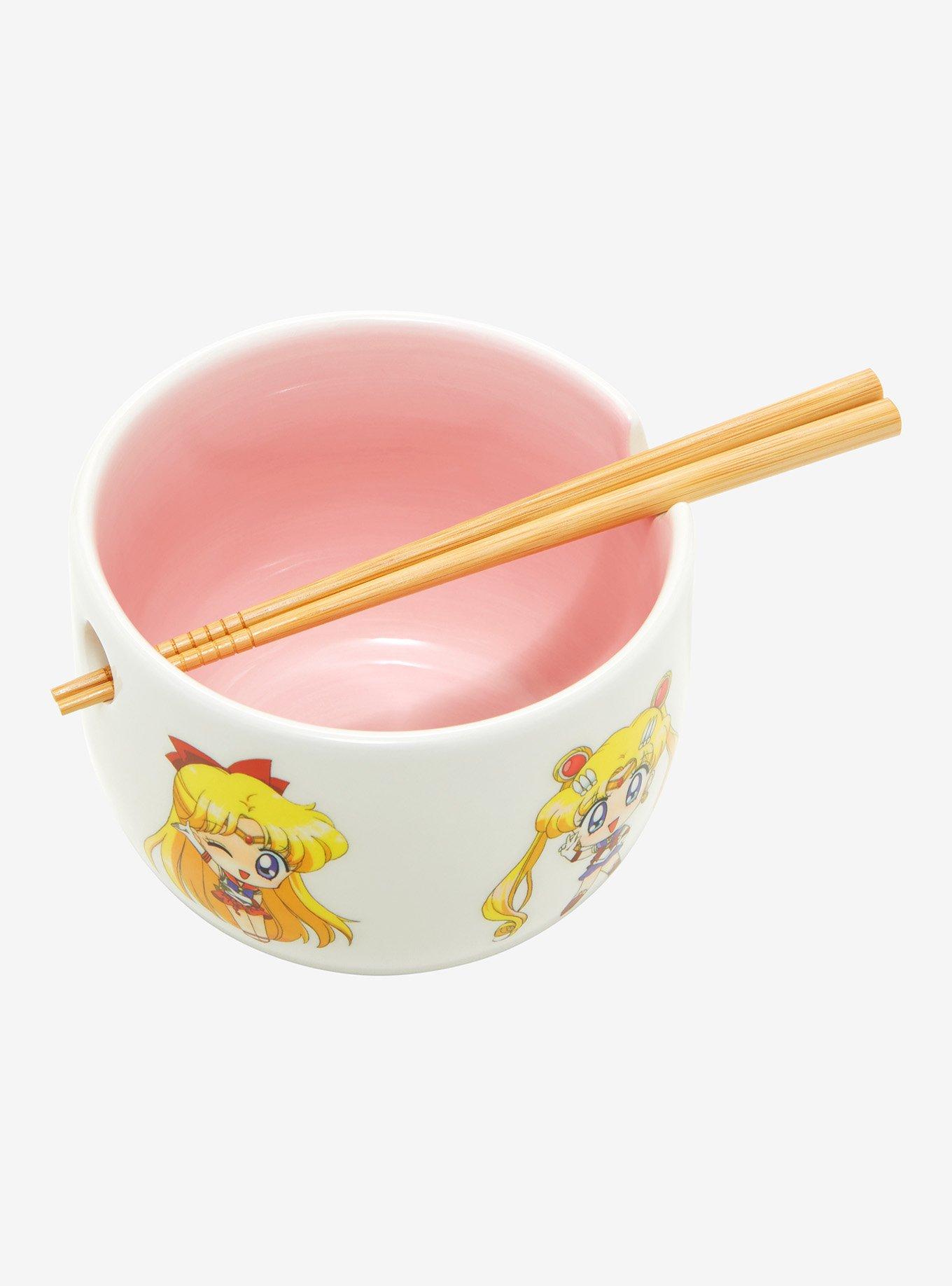 Sailor Moon Crystal Chibi Sailor Guardians Ramen Bowl with Chopsticks , , alternate