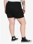Black Cargo Pocket Shorts Plus Size, BLACK, alternate