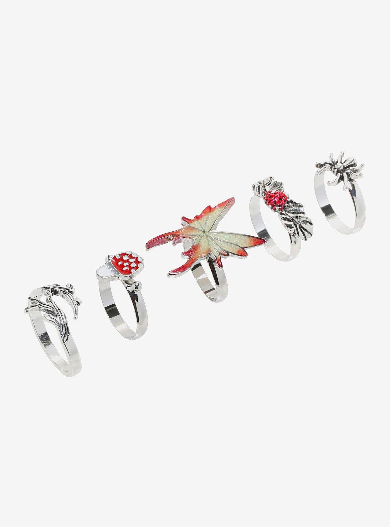 Fairies By Trick Red Fairy Nature Ring Set, , alternate