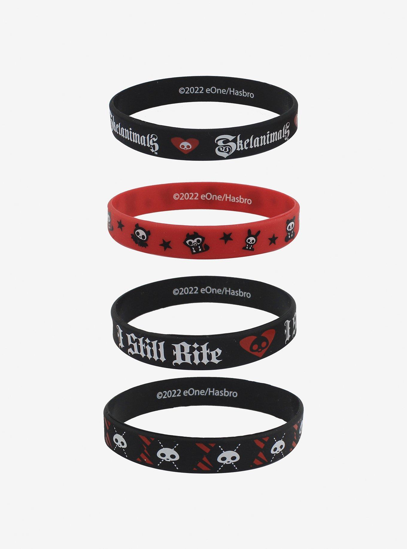 Skelanimals Red & Black Rubber Bracelet Set, , alternate