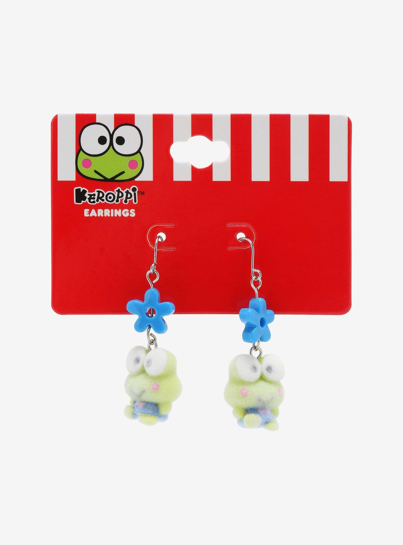 Keroppi 3D Fuzzy Earrings, , alternate