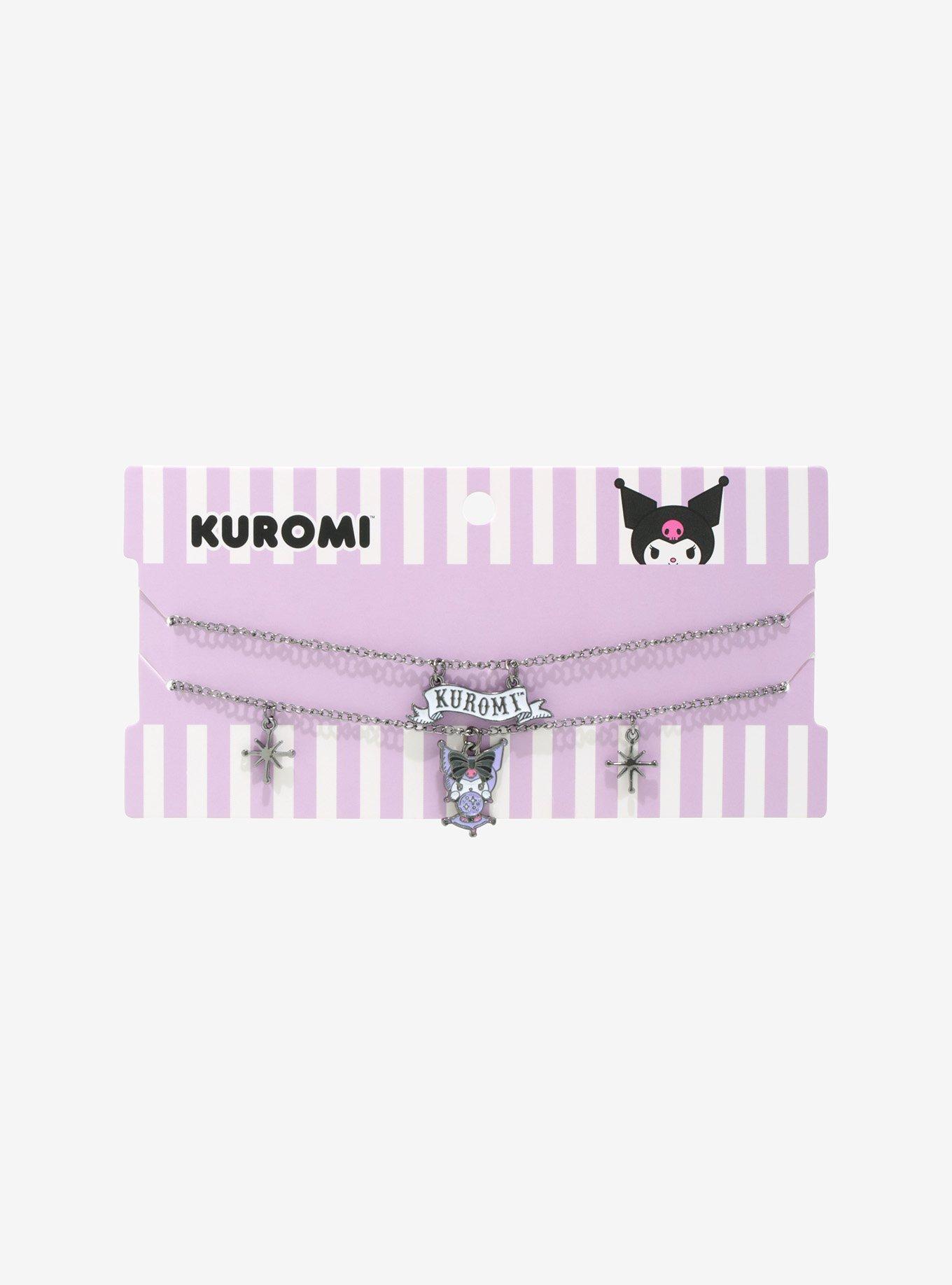 Kuromi Crystal Ball Nameplate Necklace Set, , alternate