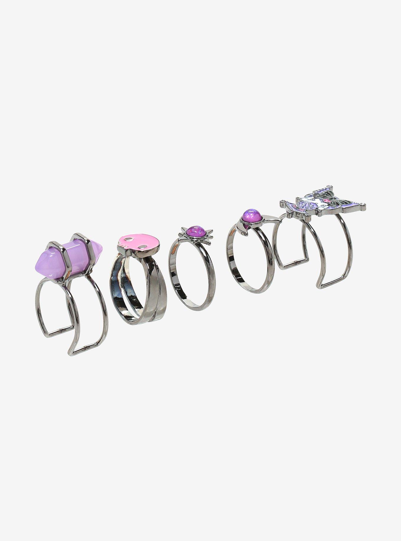 Kuromi Crystal Ball Ring Set, , alternate