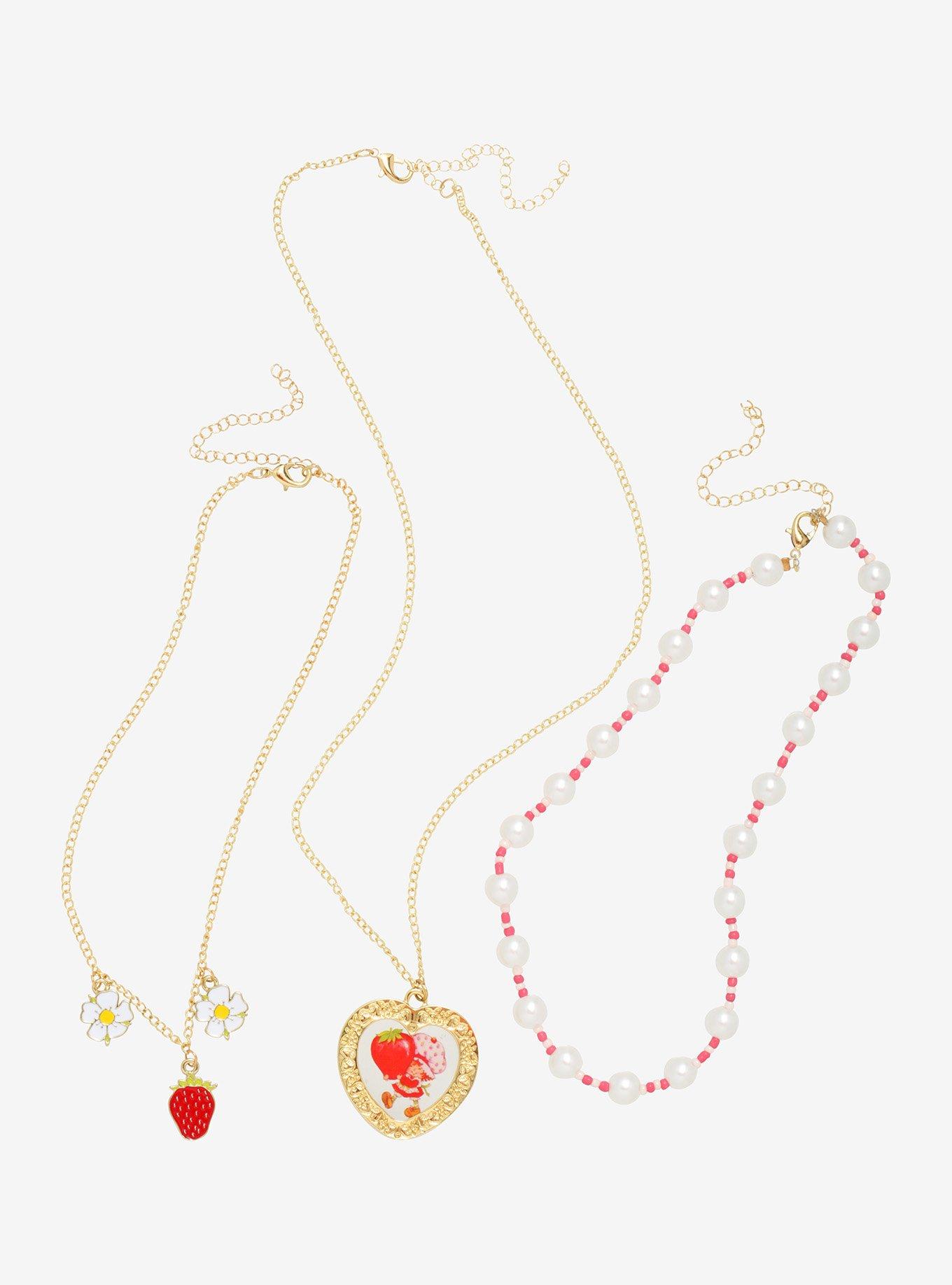 Strawberry Shortcake Heart Bead Necklace Set, , alternate