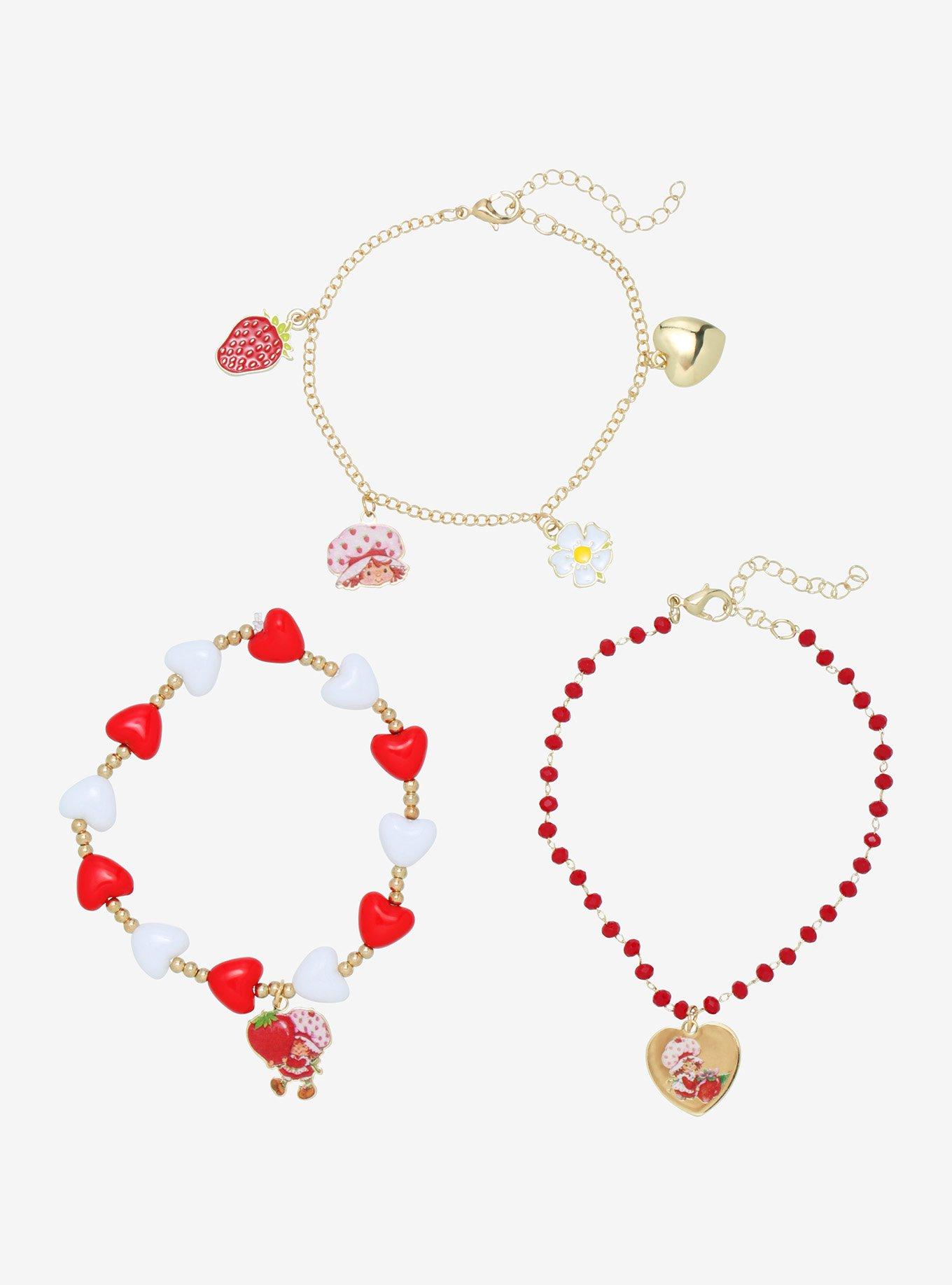 Cherry Cuddler Strawberry Shortcake Gold Enamel Charm for Bracelet