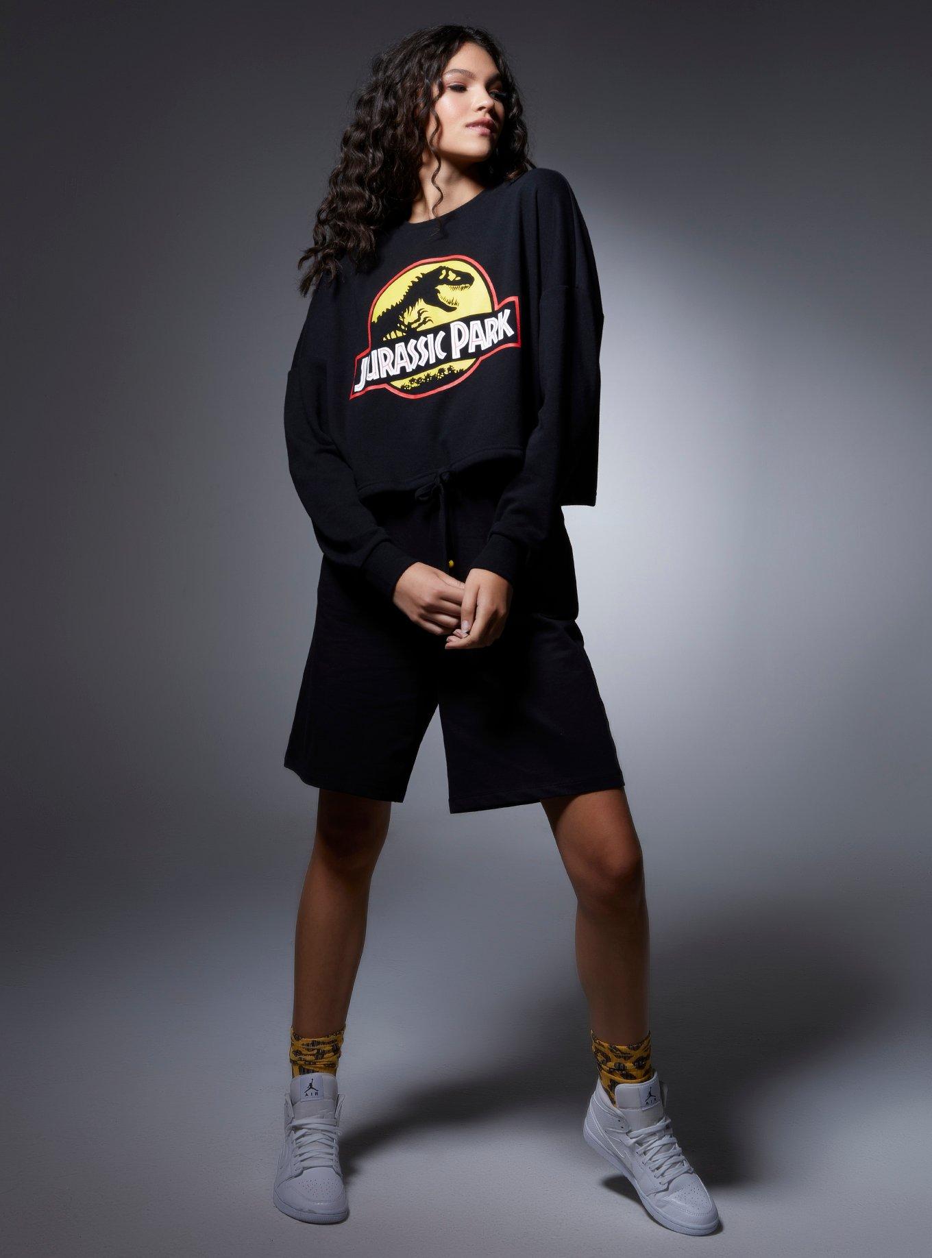 Her Universe Jurassic Park Logo Women's Tie-Front Long Sleeve T-Shirt, MULTI, alternate