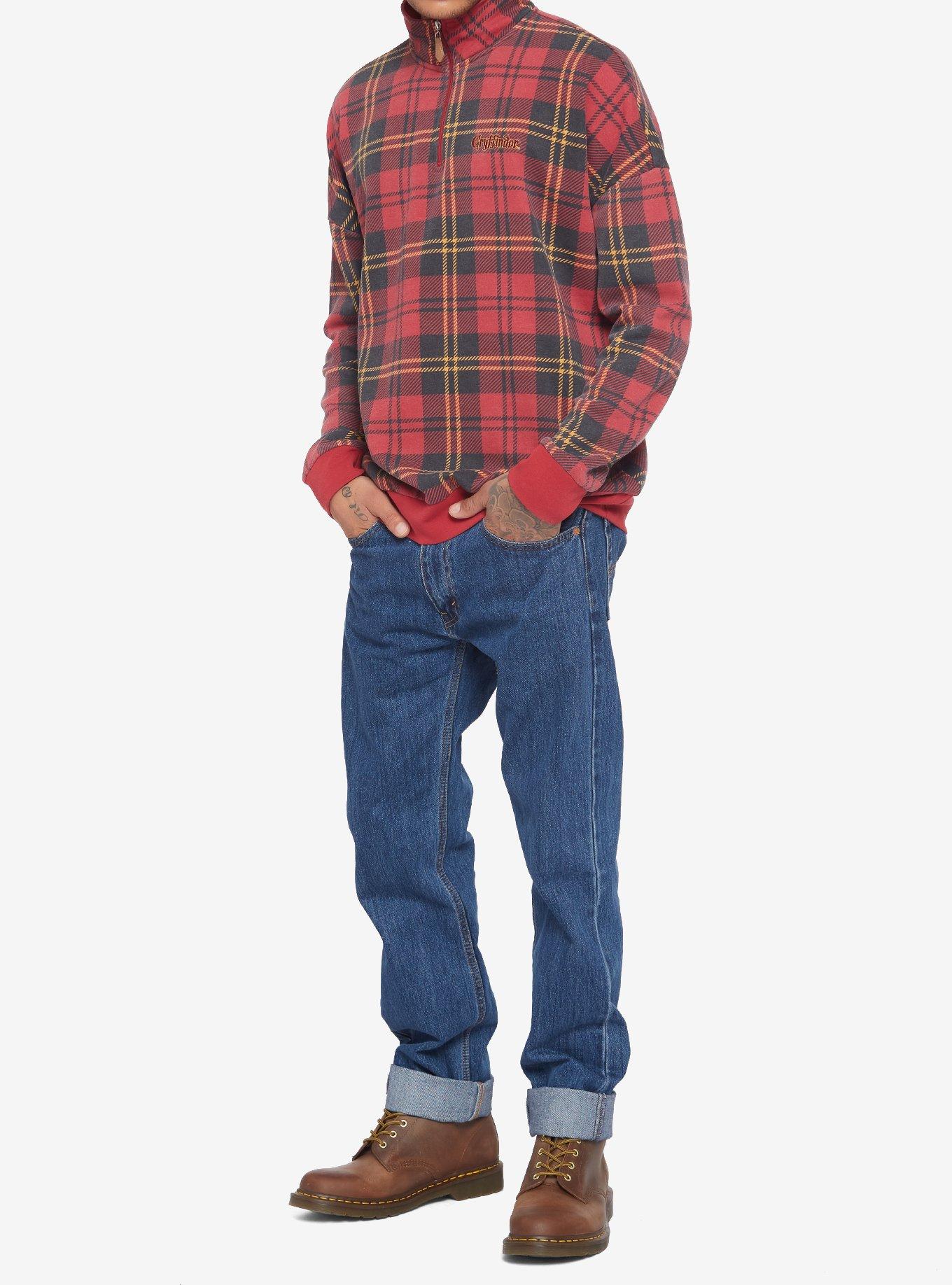 Our Universe Harry Potter Gryffindor Plaid Quarter-Zip Sweater, MULTI, alternate