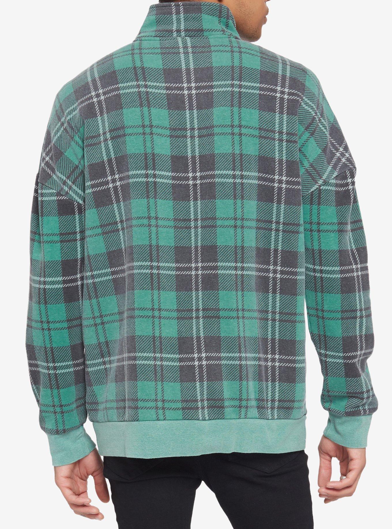 Our Universe Harry Potter Slytherin Plaid Quarter-Zip Sweater, MULTI, alternate