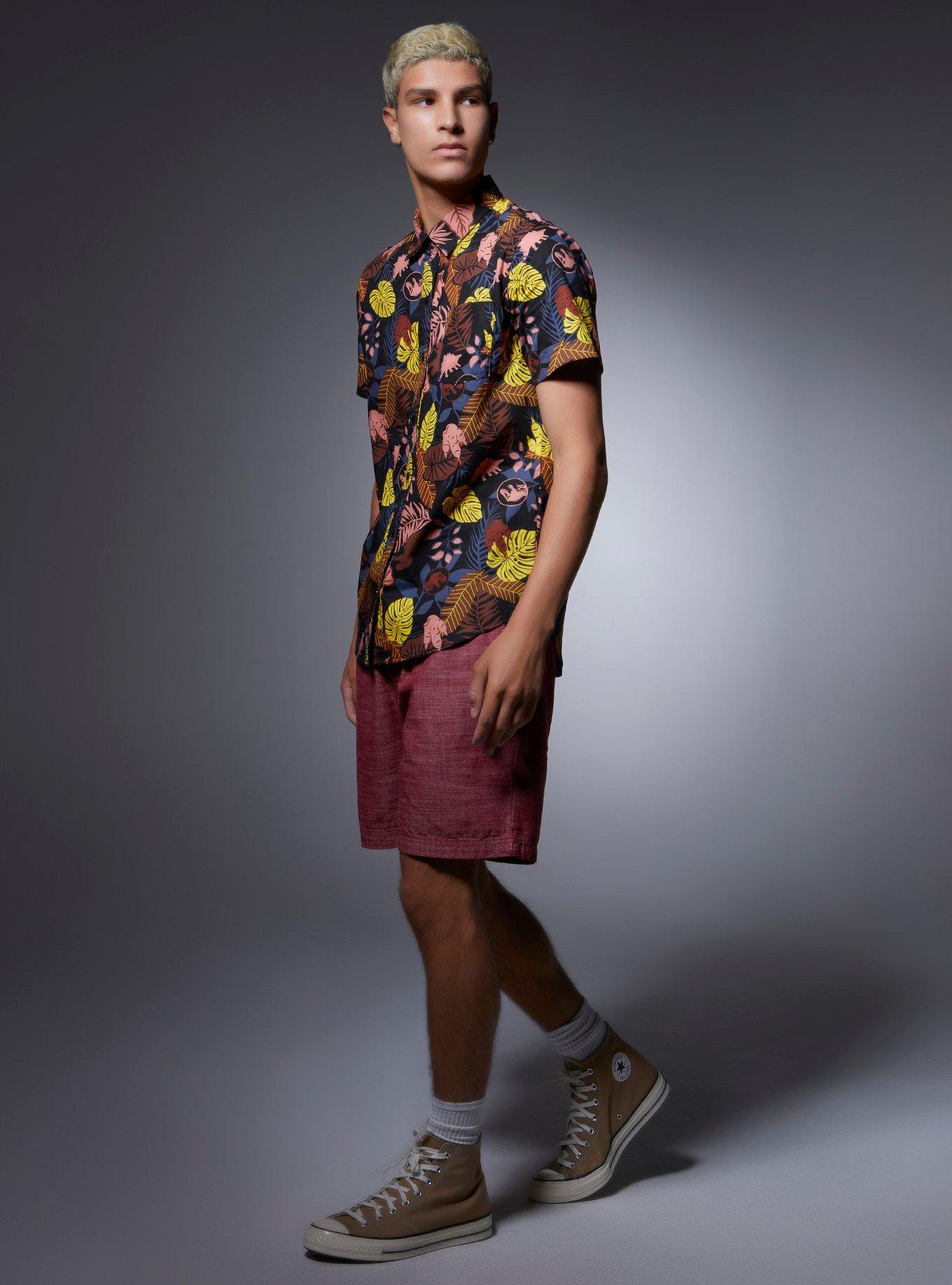 Our Universe Jurassic Park Tropical Woven Button-Up, MULTI, alternate