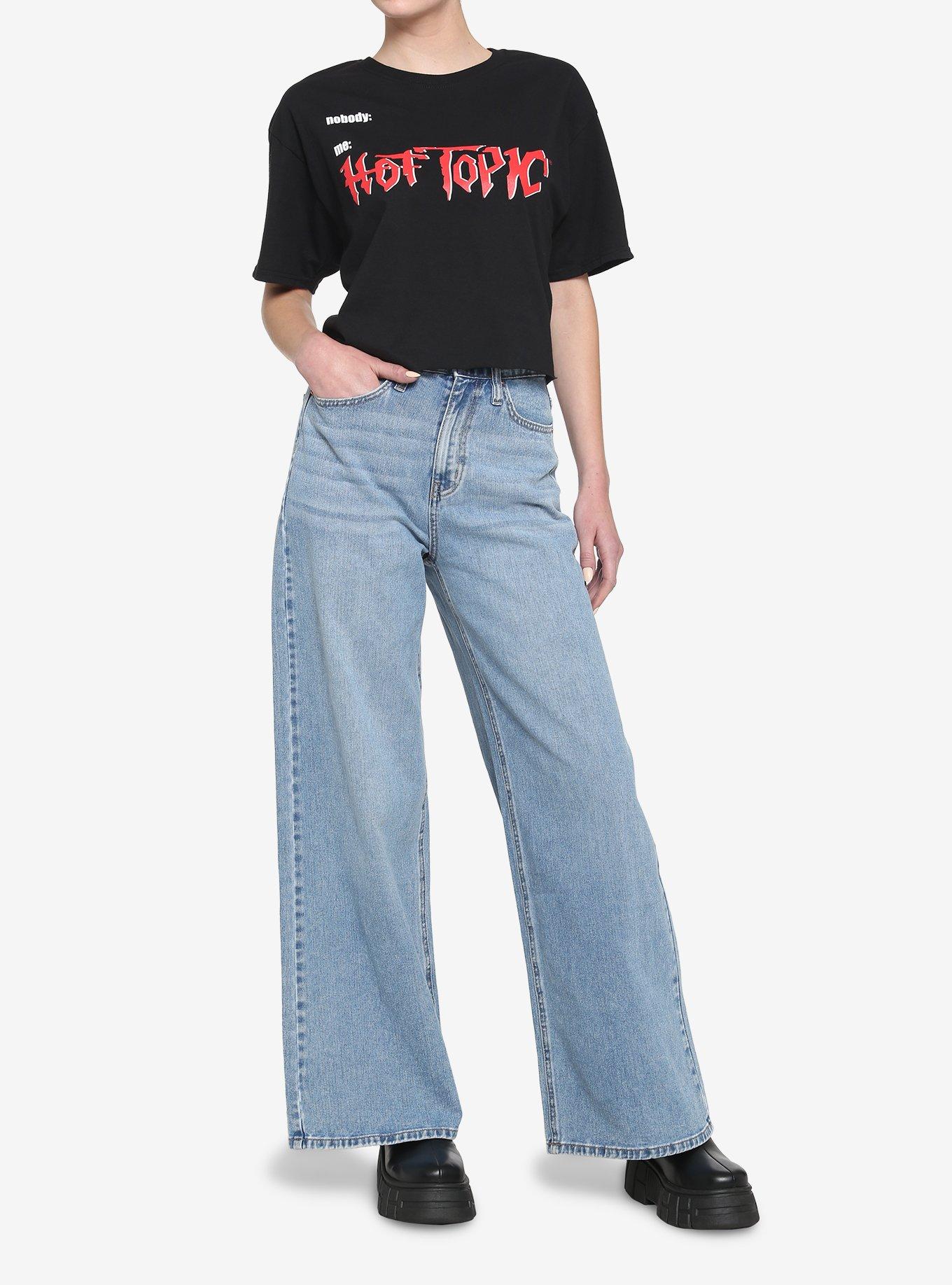 Nobody Meme Hot Topic Logo Girls Crop T-Shirt, MULTI, alternate