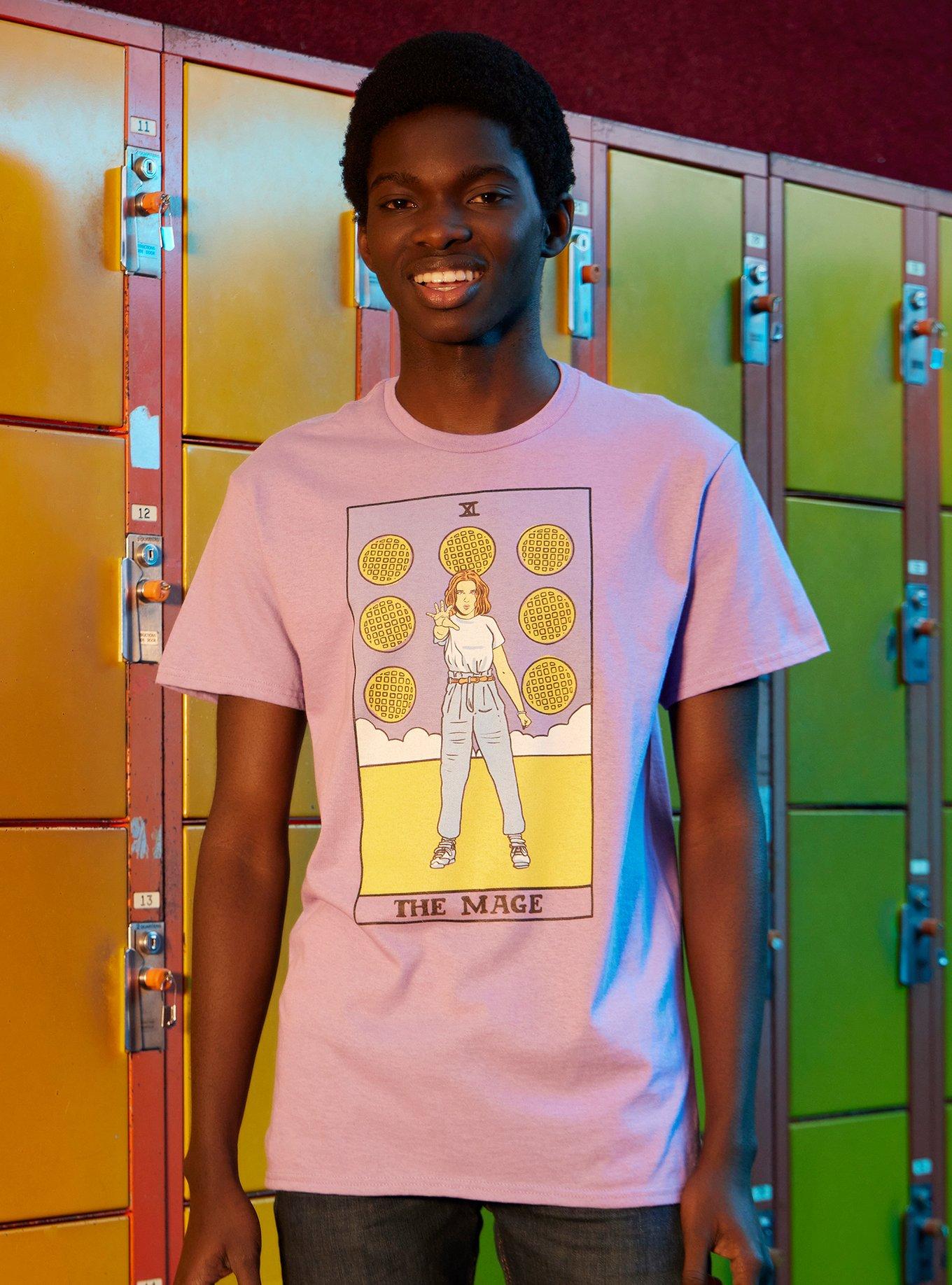 Stranger Things Eleven Mage Tarot Card Boyfriend Fit Girls T-Shirt, MULTI, alternate