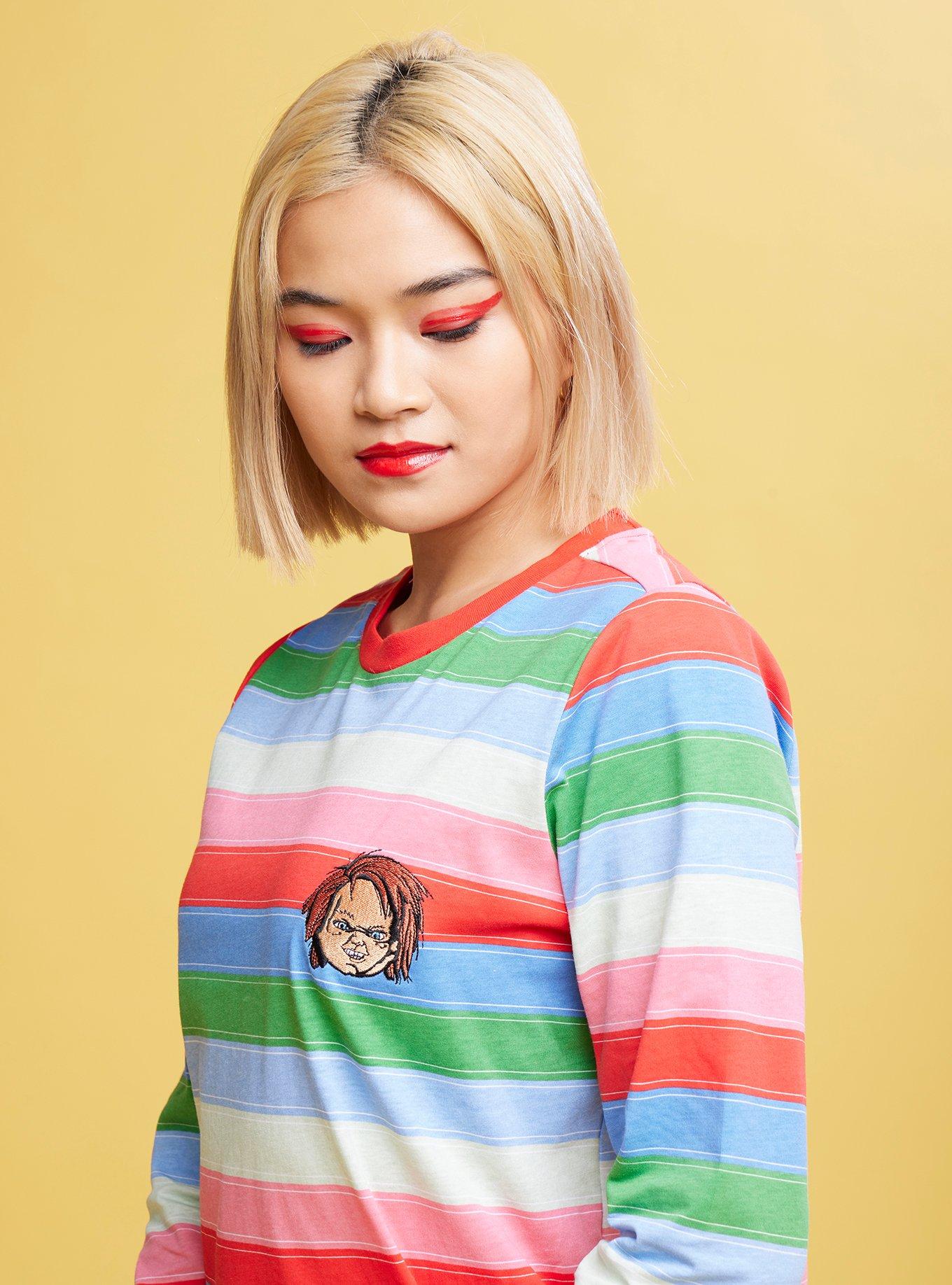 Chucky Stripe Cosplay Girls Long-Sleeve T-Shirt, MULTI, alternate