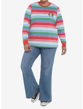 Chucky Stripe Cosplay Girls Long-Sleeve T-Shirt Plus Size, , hi-res