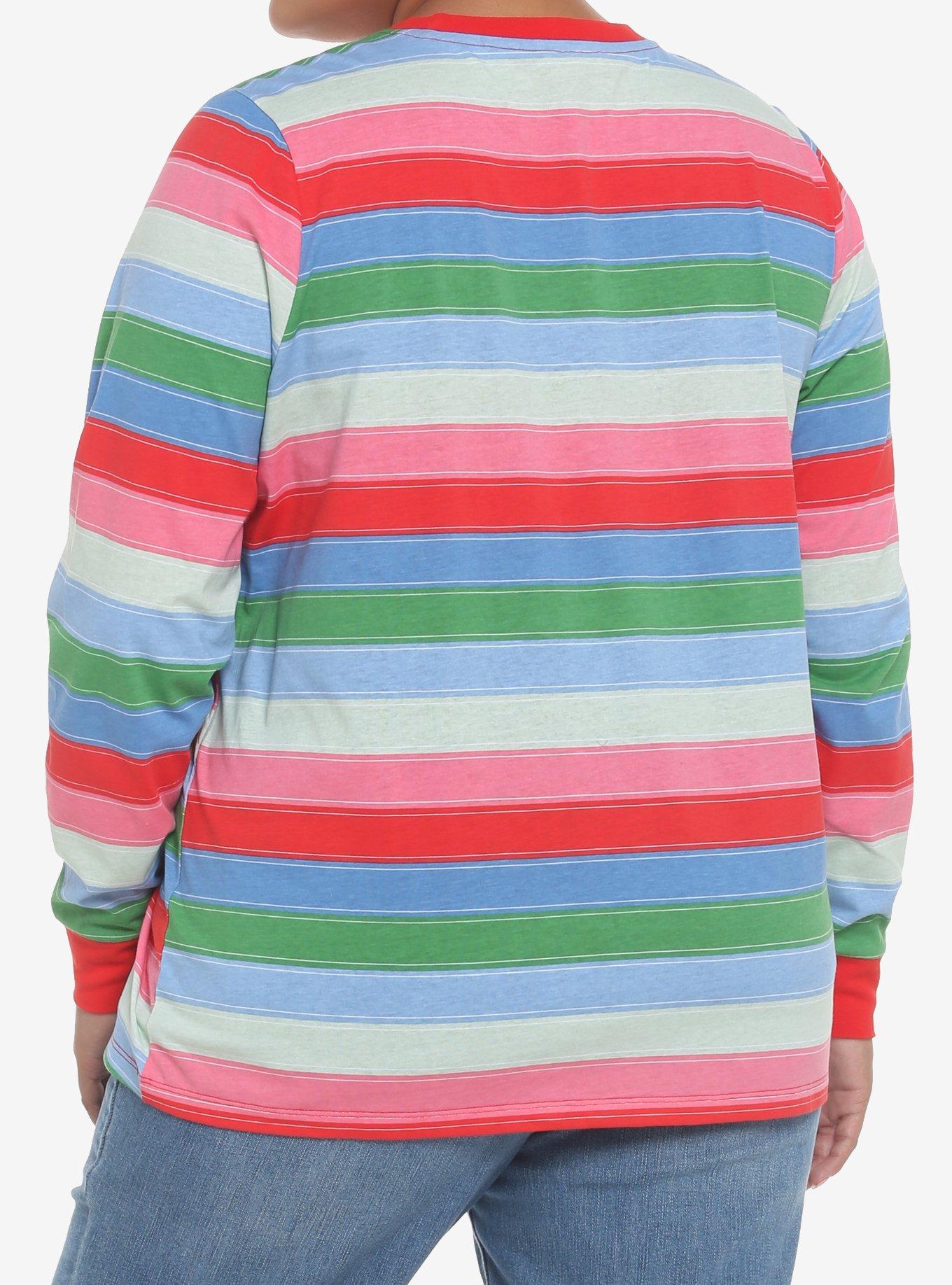 Chucky Stripe Cosplay Girls Long-Sleeve T-Shirt Plus Size, MULTI, alternate